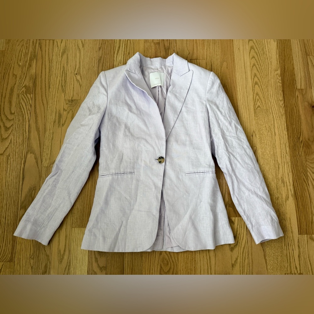 MNG Light Purple One Button Blazer Size 2